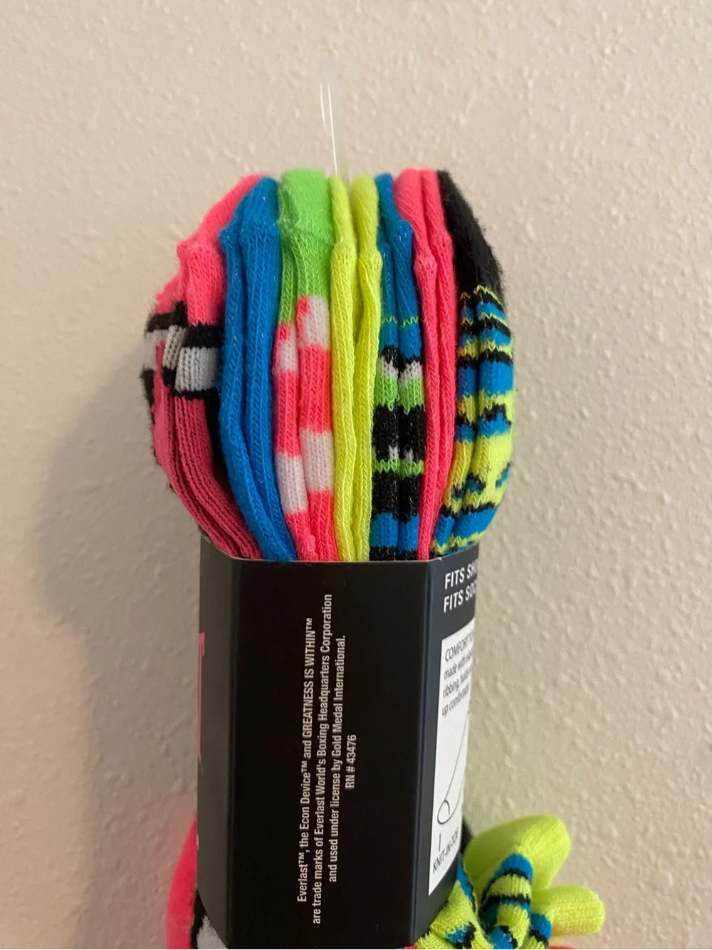 Everlast No-Show Sock Pack - Neon Pink Multi